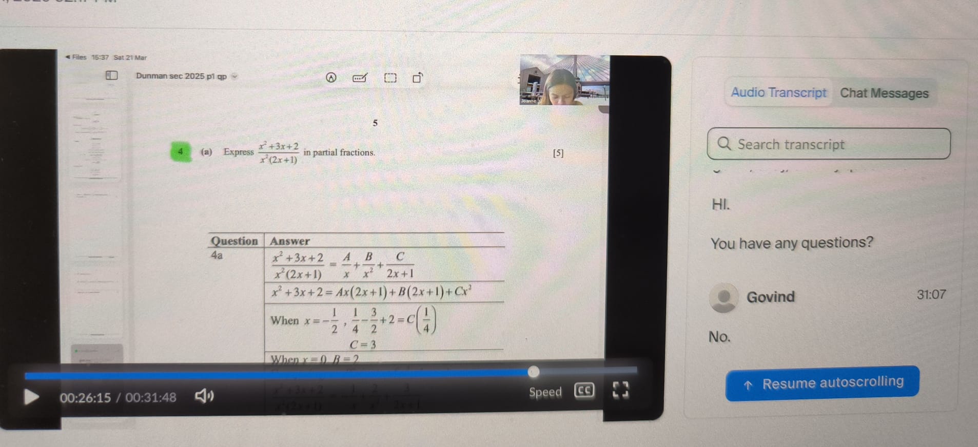 Online lesson